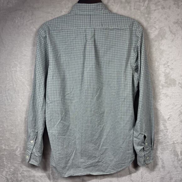 Ralph Lauren Shirt Men Sz M Custom Fit Green Plaid Long Sleeve Button Down Pony - Picture 3 of 11